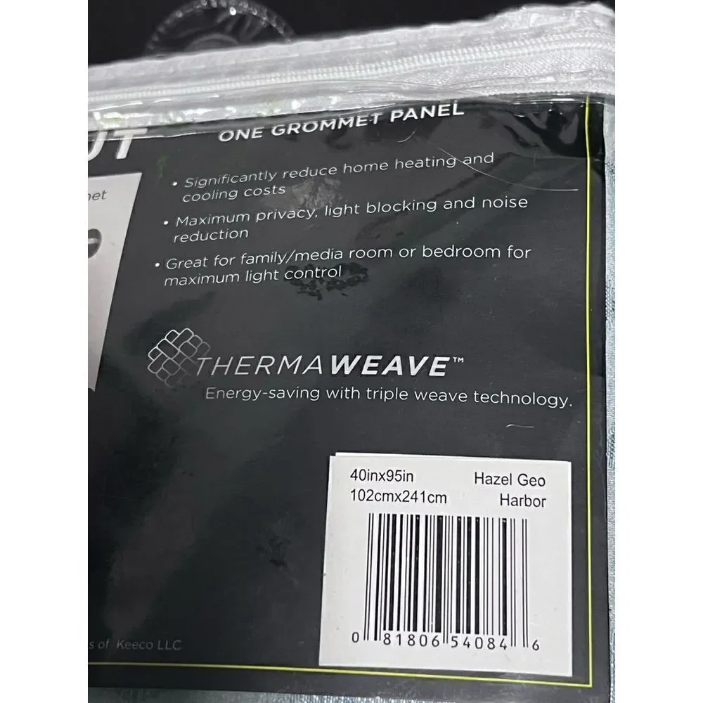 NEW!! Eclipse Hazel Geo Harbor Blackout Grommet Curtain Panel Geometric